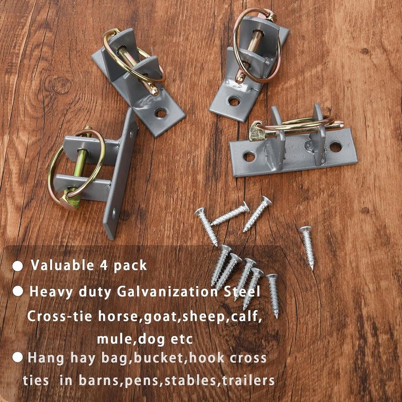 4pcs Heavy Duty Wall Mounted Bucket Hook With Quick Release Pin For Equestrian Water Bucket Horse Stall Stable Farm Animal Supplies - Image 3