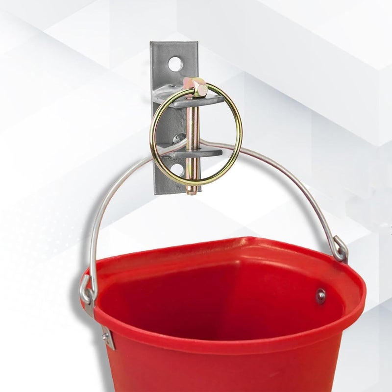 4pcs Heavy Duty Wall Mounted Bucket Hook With Quick Release Pin For Equestrian Water Bucket Horse Stall Stable Farm Animal Supplies - Image 4