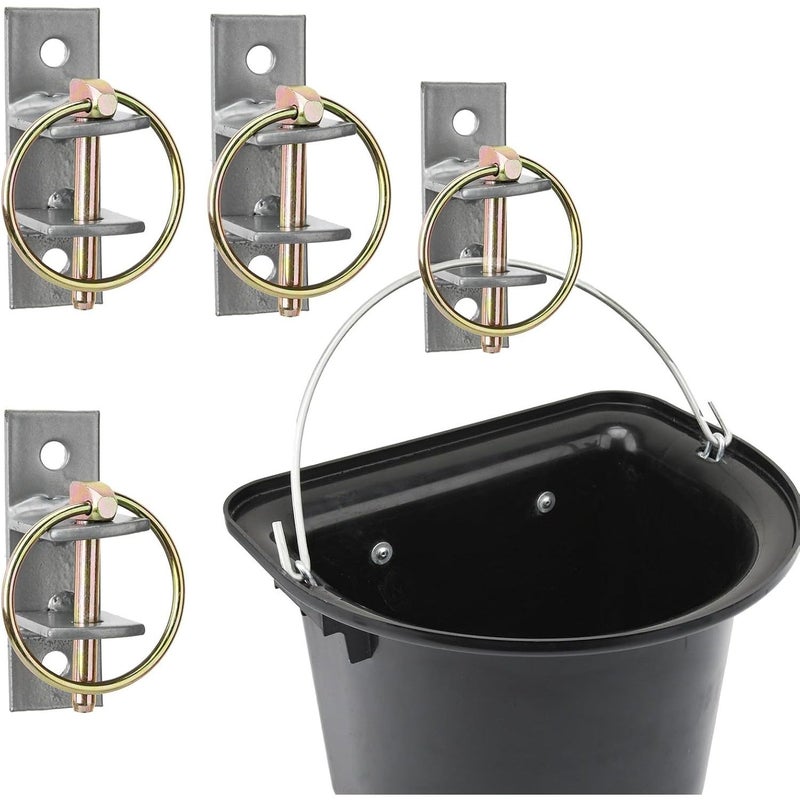 4pcs Heavy Duty Wall Mounted Bucket Hook With Quick Release Pin For Equestrian Water Bucket Horse Stall Stable Farm Animal Supplies - Image 1