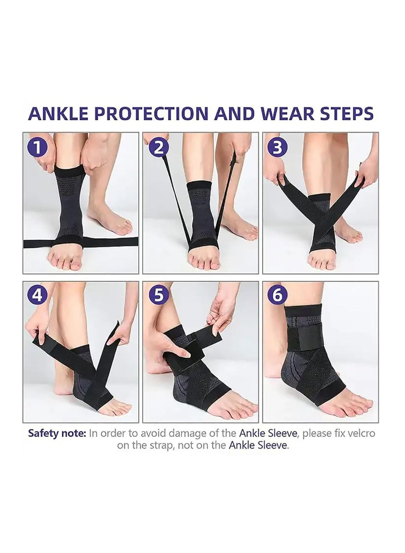 ماسكابوني قطعتان من دعامة دعم الكاحل المضغوطة القابلة للتعديل للكاحل لتشغيل كرة القدم الرياضية وكرة السلة - Image 3