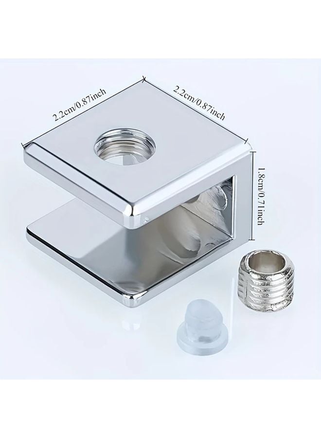 8 قطع من حوامل الأرفف الزجاجية القابلة للتعديل الثقيلة، ومشابك معدنية كروم - Image 4