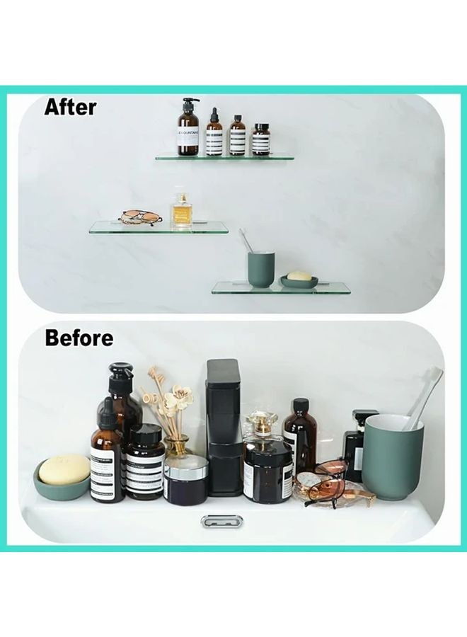 8 قطع من حوامل الأرفف الزجاجية القابلة للتعديل الثقيلة، ومشابك معدنية كروم - Image 5