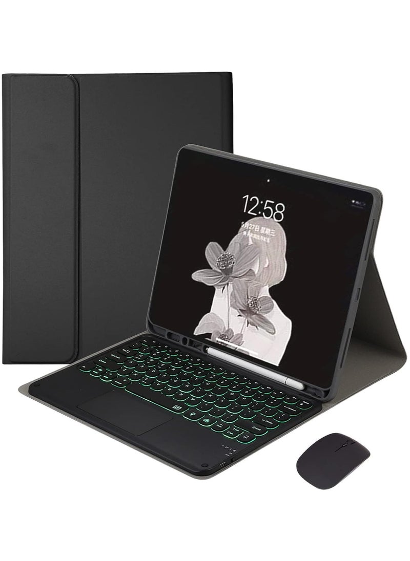 General - Arabic and English Backlit Keyboard Case Compatible with Samsung Galaxy Tab S10 Ultra 14.6 Inch 2024, with Detachable Touch Keyboard, Mouse and Protective Case with Pen Slot - Image 1