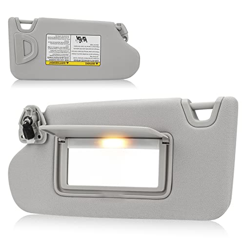 PetMigo Left Driver Side Sun Visor with Light for Nissan Altima Without Sunroof 2013 2014 2015 2016 2017 2018, Replaces for 96401-3TA2A Gray - Image 1