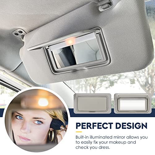 PetMigo Left Driver Side Sun Visor with Light for Nissan Altima Without Sunroof 2013 2014 2015 2016 2017 2018, Replaces for 96401-3TA2A Gray - Image 4