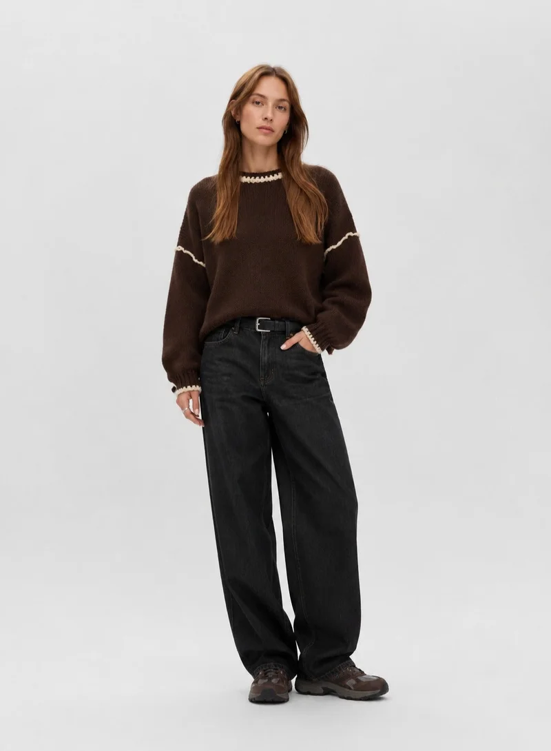 فيرو مودا VMMARGOT Long Sleeve O-Neck Type Stitch Pullover