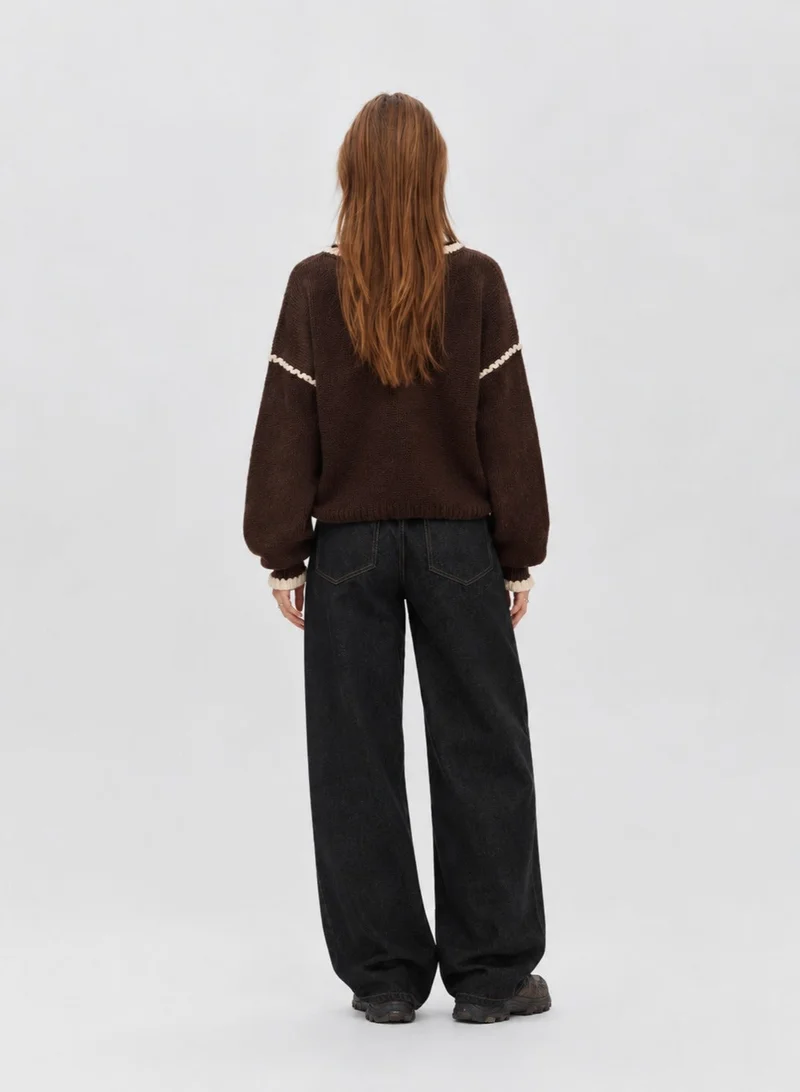 فيرو مودا VMMARGOT Long Sleeve O-Neck Type Stitch Pullover