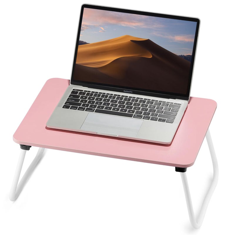 FISYOD Foldable Lap Desk, Laptop Bed Desk, Portable Bed Table, Laptop Stand for Bed & Couch, Lightweight & Mini - Pink - Image 1