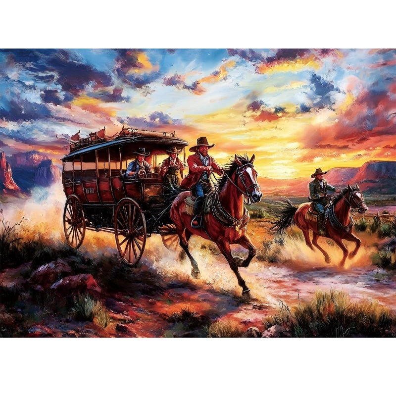 DAGIRT 500 Piece Puzzles for Adults Wild Horses Jigsaw Puzzles 500 Pieces Beautiful Sunset Sky Jigsaw Puzzles Challenging Puzzle Home Decor Birthday Party Gift for Adults Seniors Age 14 - Image 3