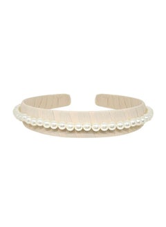 Ettika Headband For Women Hair Accessory Classic Pearl Headband In White And Cream Fabric Hair Accessories  - Image 1