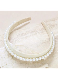 Ettika Headband For Women Hair Accessory Classic Pearl Headband In White And Cream Fabric Hair Accessories  - Image 3