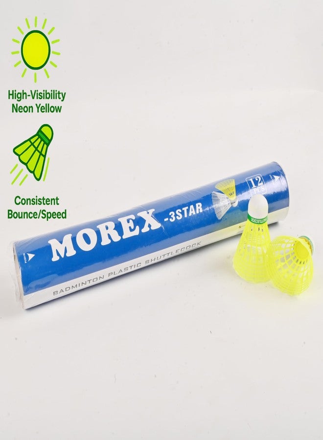 MOVEX Morex Plastic Shuttlecock Badminton - Set of 12 | High-Speed Badminton Training Shuttlecocks with Heavy Plastic & Duck Cork for Great Stability & Durability | Ideal for Indoor & Outdoor Sports - Image 4