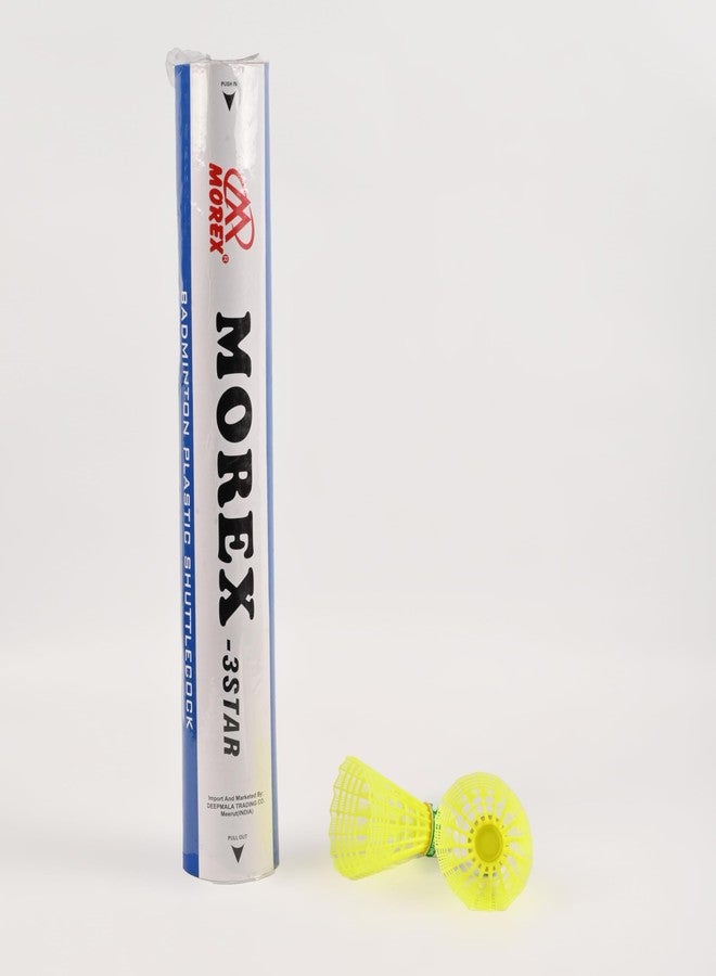MOVEX Morex Plastic Shuttlecock Badminton - Set of 12 | High-Speed Badminton Training Shuttlecocks with Heavy Plastic & Duck Cork for Great Stability & Durability | Ideal for Indoor & Outdoor Sports - Image 1