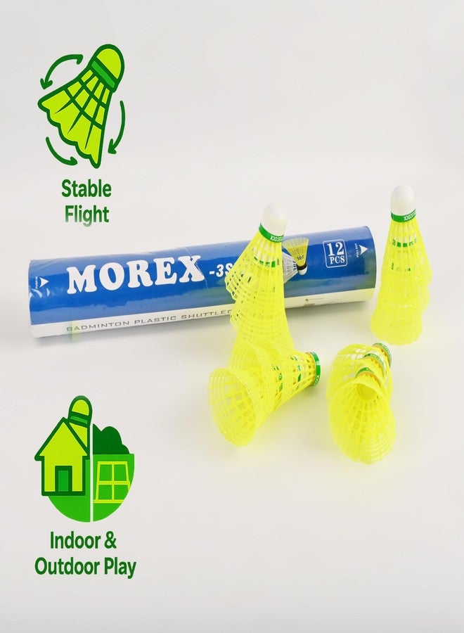 MOVEX Morex Plastic Shuttlecock Badminton - Set of 12 | High-Speed Badminton Training Shuttlecocks with Heavy Plastic & Duck Cork for Great Stability & Durability | Ideal for Indoor & Outdoor Sports - Image 3