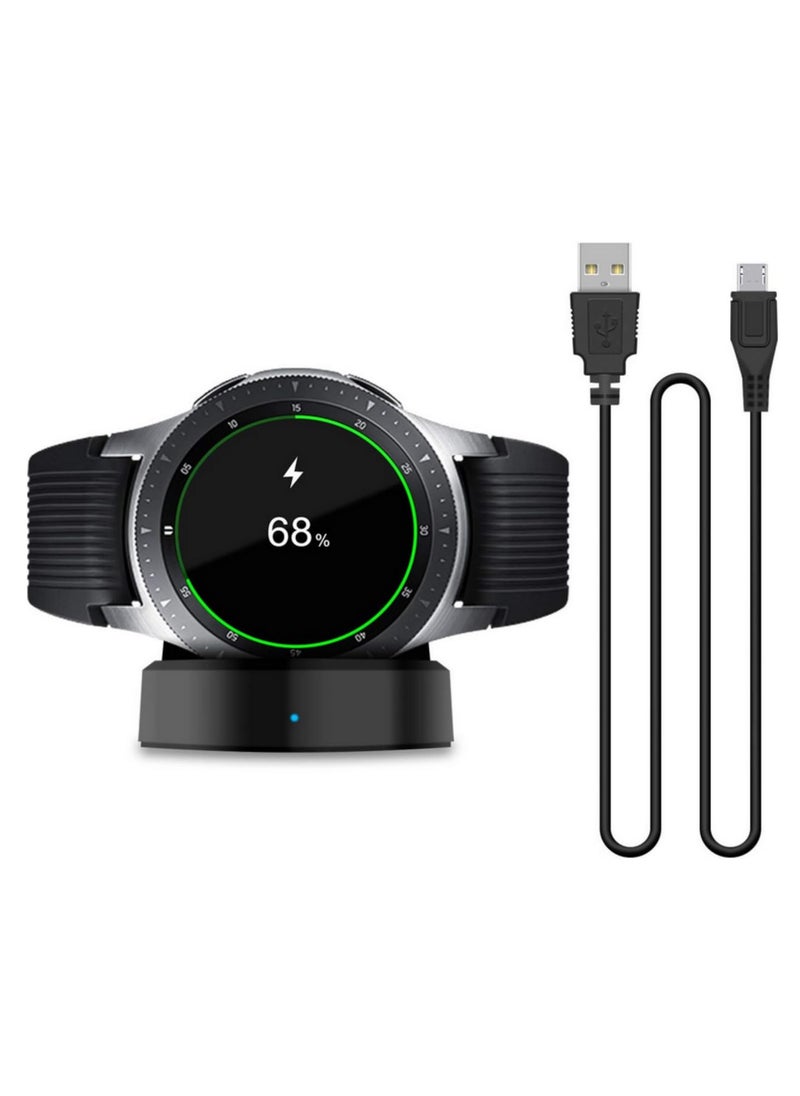 Generic - Wireless Fast Charger for Samsung Galaxy Watch SM-R800/R810/R815 (Gear S3/S2 Frontier) Replacement Charging Dock with USB Cable PTC Protection LED Indicator Magnetic Attachment - Image 1