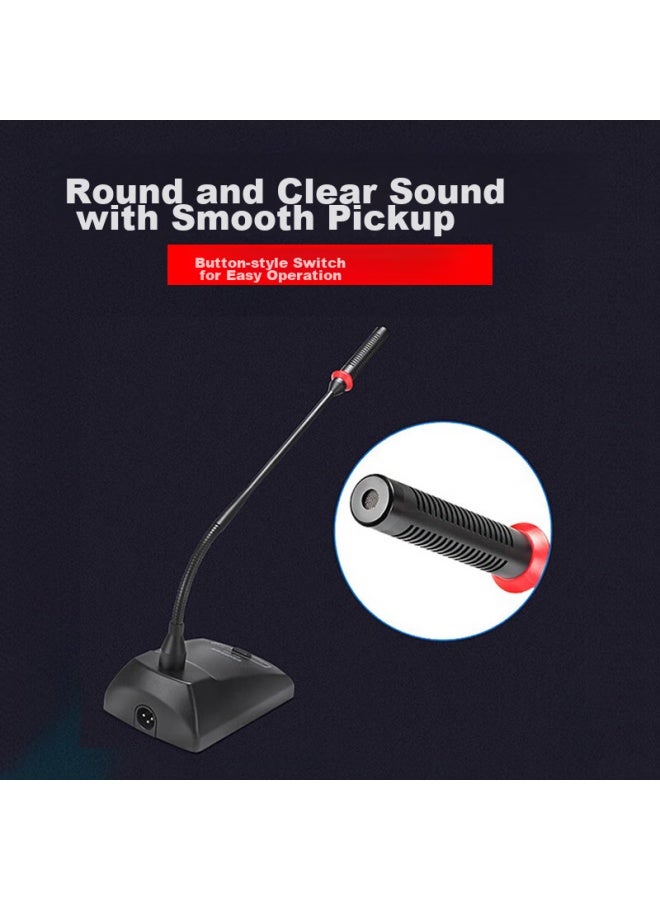 Takstar Ms-189 Conference Microphone, Desktop Gooseneck Wired Microphone, Professional Performance Stage Host Microphone, Elegant Black - Image 2