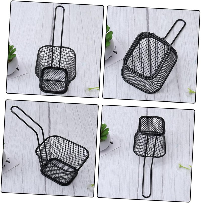 Hemobllo 2Pcs Deep Fry Baskets Handle Metal Wire French Fry Holder Mini Frying Basket for Chicken Wings and Snacks for Home Cooking - Image 4
