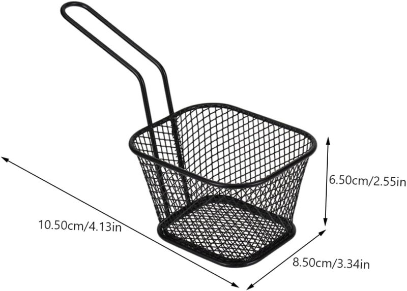 Hemobllo 2Pcs Deep Fry Baskets Handle Metal Wire French Fry Holder Mini Frying Basket for Chicken Wings and Snacks for Home Cooking - Image 2