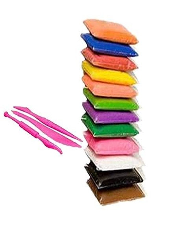 Evisha 12 Colours 120g Modelling DIY air Dry Clay Play Dough Light Weight for Kids and Art & Craft - Image 2
