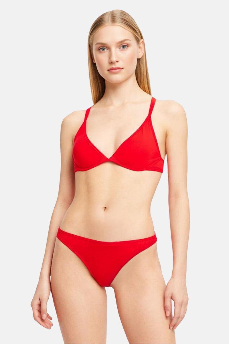 Roxy Women Plain Bikini Bottom, Coral - Image 1