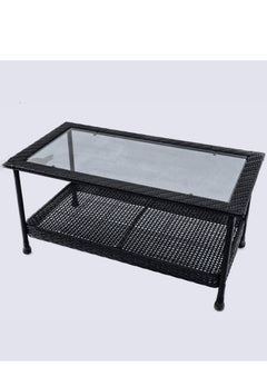 Wooden Twist Buffet Coffee Table with Aluminum Frame Rectangular Rattan Dining Furniture for Indoor and Outdoor Use - pzsku/Z3281F8C8D2621B61376EZ/45/_/1726561939/812a799c-2fd6-4cdd-aa93-39591643a7a9