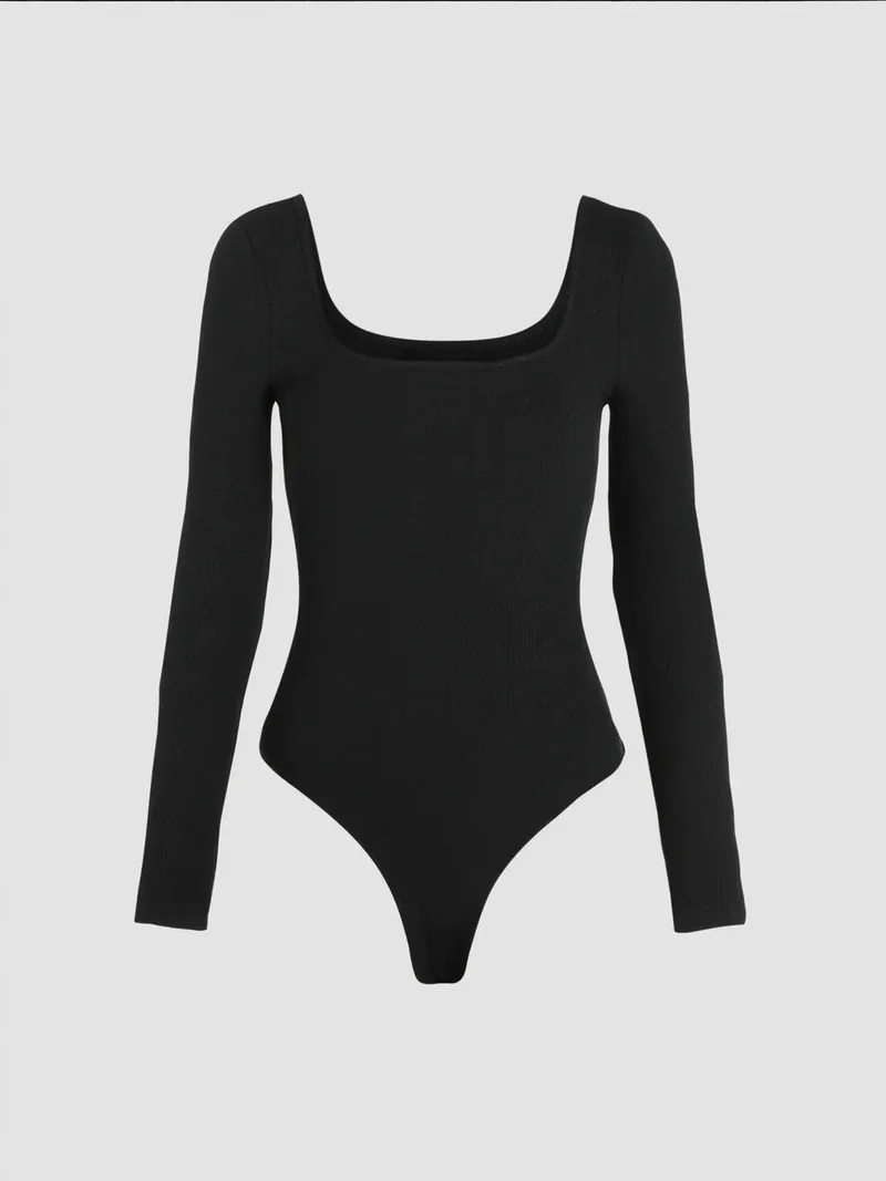 Square Neck Long Sleeve Bodysuit