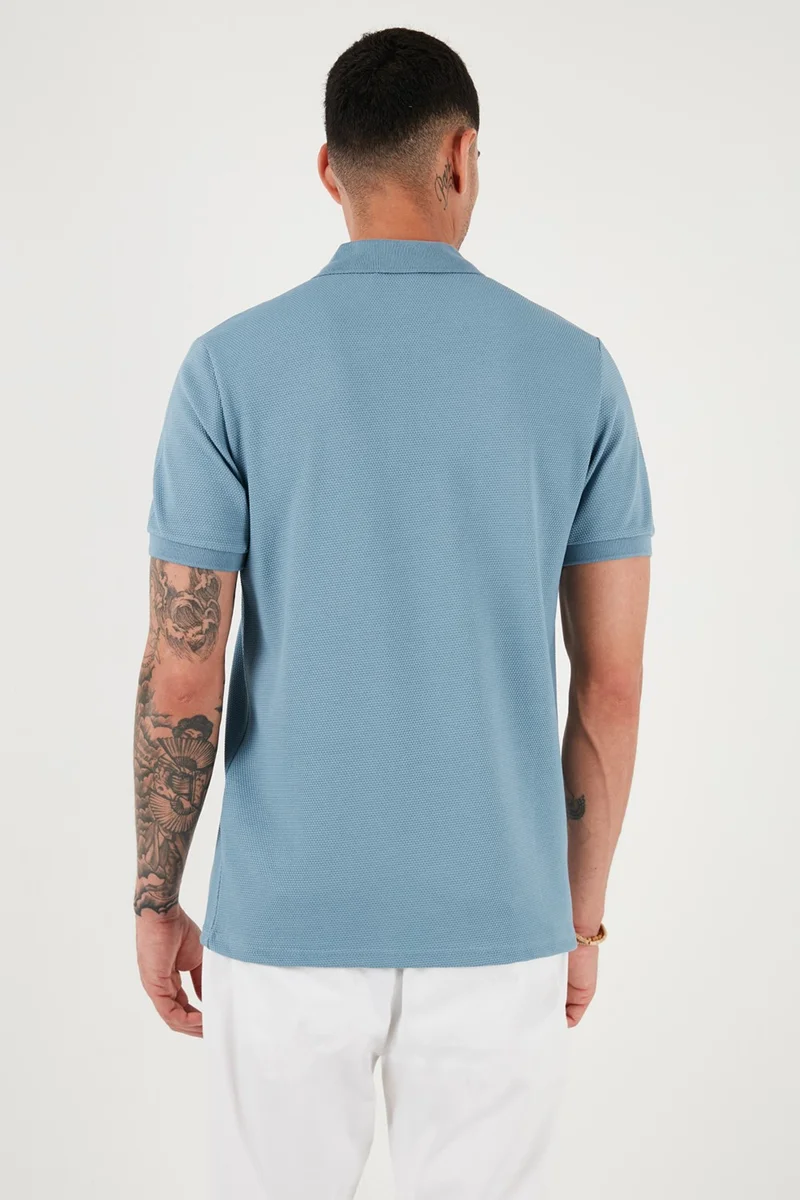 Buratti Cotton Regular Fit Zippered Polo Neck T Shirt Men's Polo Neck T Shirt 5902915