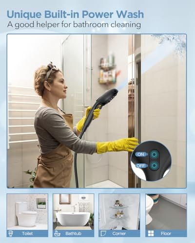 MakeFit Dual Handheld Shower Head Combo, 2-in-1 Rain Shower Heads System Wide Rainfall Shower Head and 10 Modes High Pressure Hand Held Showerhead with Built-in Power Wash - Image 5