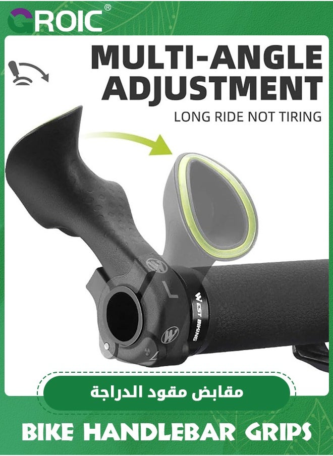 GROIC Cycling Mountain Bike Bicycle Handlebar Grips - with Specialized Ergonomic & Anti-Slip Design for MTB & Hybrid Bikes - 1 Pair of Soft Grips - Available in Classic Grips or Grips with Bar Ends  - Image 4