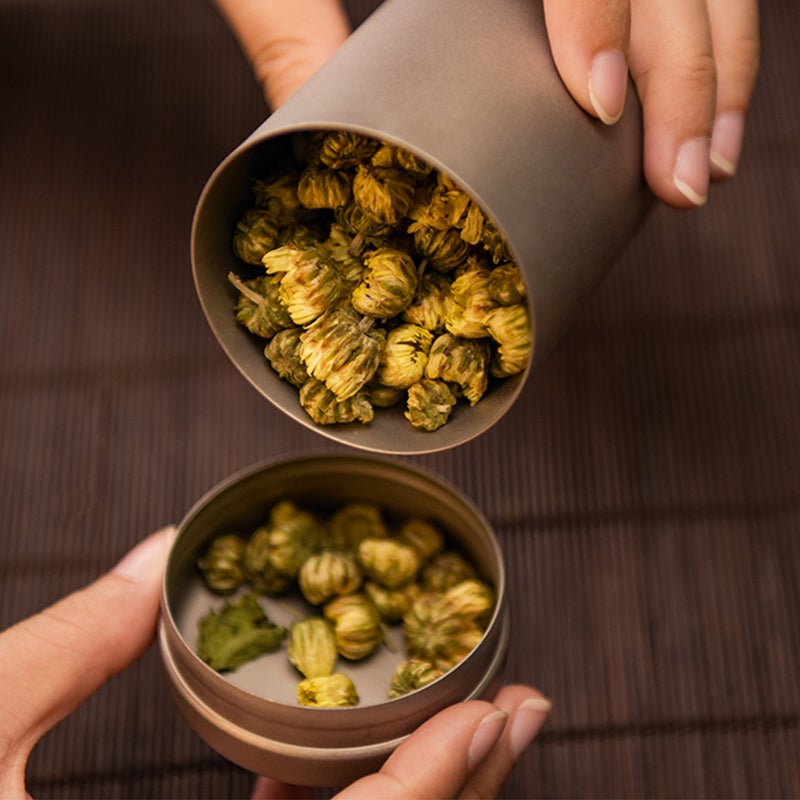 Tea Tin Jar 35ml/80ml/120ml/200ml Lightweight Titanium Tea Storage Canister for Coffee Herbs Spices - Image 5