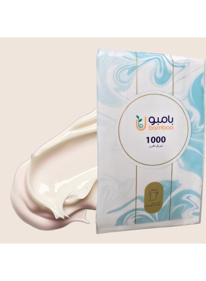بامبو  مناديل بامبو علاقي 1000 منديل وجه  مفرد - Image 2