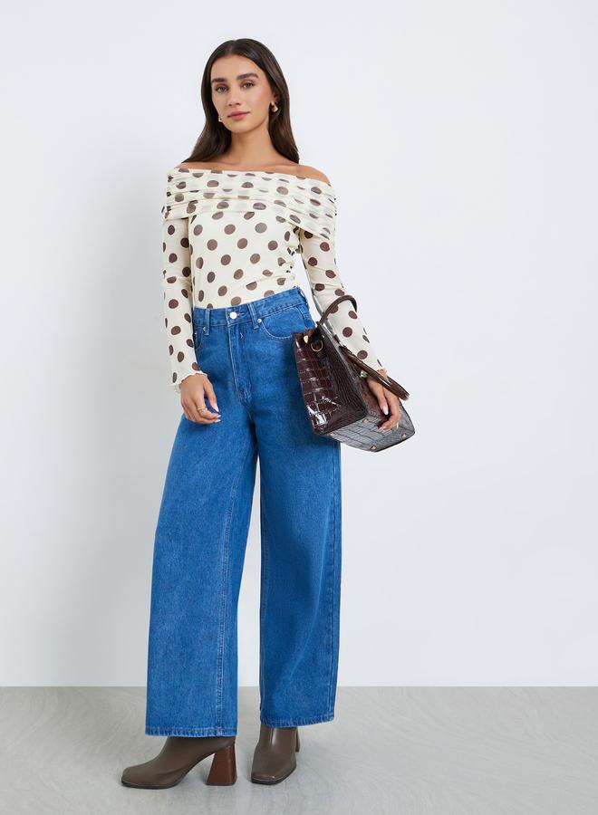 Styli Women High Rise Wide Leg Jeans - Image 1