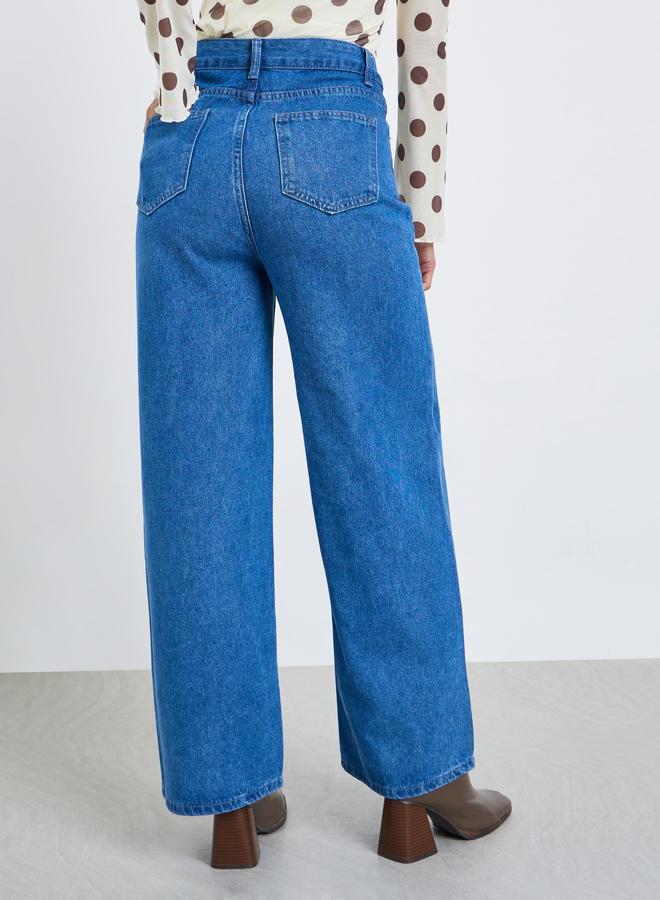 Styli Women High Rise Wide Leg Jeans - Image 4
