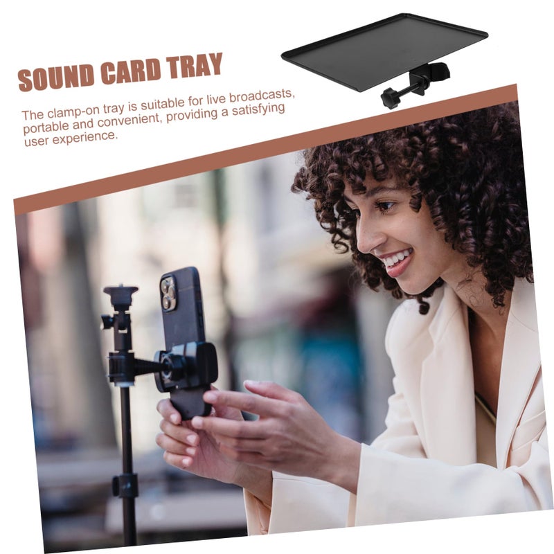 Durable Plastic Microphone Stand Clip Holder with Raised Edge for Live Broadcast Sound Card Phone Cup Accessories - Image 5