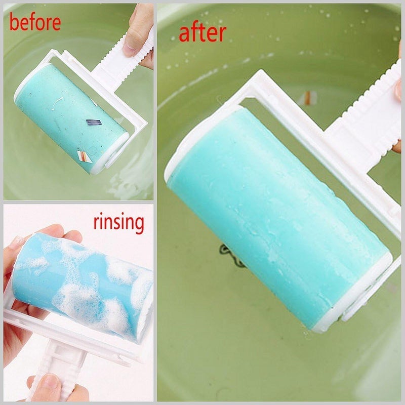 WISHBONE Washable LINT Remover Roller Reusable EasyTear Pet Hair Remover for Clothes Sofa Furniture Sweater Dust Dirt Washable Sticky Hair Clothes Sticky Roller Buddy for Wool Dust Catcher - Image 3