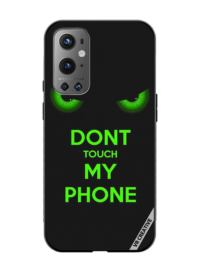 VR CREATIVE Protective Case Cover For OnePlus 9 Pro Don't Touch My Phone Green Eyes Design Multicolour - Image 1