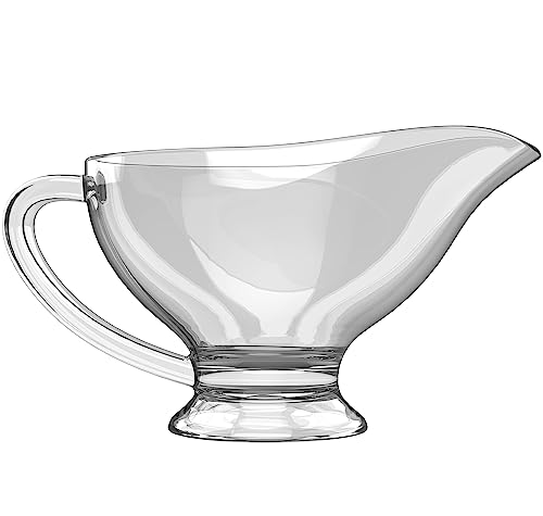 RONDURE SET OF 2 Glass Gravy Boat - 7 oz with Handle Creamer Pitcher for Dining, Sauces, Salad Dressing Home Decor - Image 2