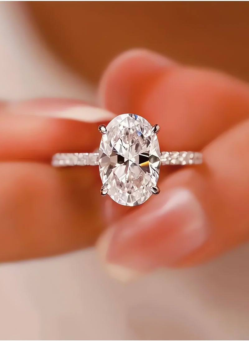 Capri Gold - 2.35 Carat Oval Cut Lab Diamond Engagement Ring – D Color VVS2 IGI Certified, 14K Gold Hidden Halo & Side Stones, Elegant Wedding Ring - Image 1