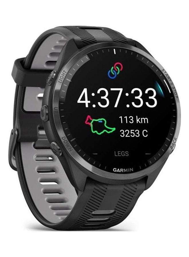 جارمين Forerunner 965 - 47 مم - عمر بطارية يصل إلى 31 ساعة في وضع GPS - شاشة Amoled مقاس 1.4 بوصة، مقاومة للخدش، Corning® Gorilla® Glass Dx، مراقب معدل ضربات القلب، تتبع الإجهاد، نظام تحديد المواقع العالمي (GPS) المتقدم وميزات التشغيل، نظام GNSS المدمج والرياضة التطبيق متوافق مع iOS وأندرويد - Image 4