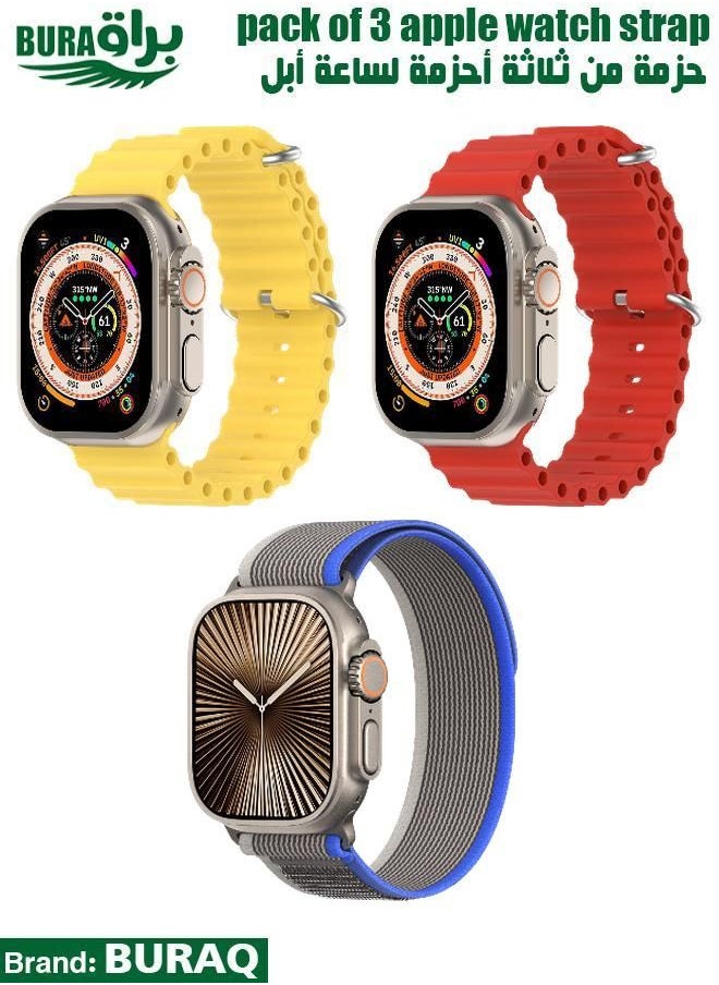 BURAQ - Apple Watch Band Strap For Apple Watch Ultra 2/Ultra 49mm, Series 10 46mm, 9/8/7 45mm, SE2/SE/6/5/4 44mm, 3/2/1 42mm - Image 1