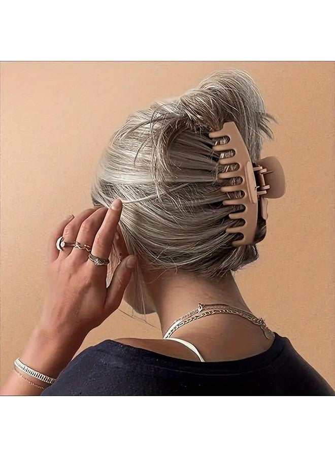 Minta 4pcs Elegant Matte Large Hair Claw Clips in Mixed Colors - Strong Grip, Non-Slip Accessories for Women with Thick Hair, Durable Plastic, All-Season Wear, Hair Clips - Image 5