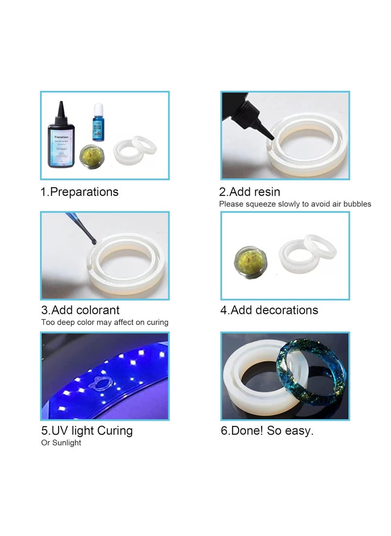 Excefore 100ml Upgrade Quick Cure! Hard Type Crystal Clear UV Resin, UV Glue Ultraviolet Curing, Solar Cure Sunlight Activated Resin Adhesive Glue for Jewelry Making, Casting & Coating  - Image 5