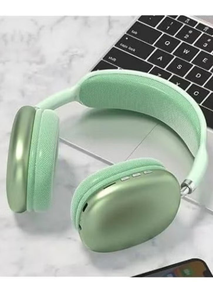 P9 - P9 Wireless Bluetooth Headset Pure Stereo Sound Support Memory Card, Green - Image 1