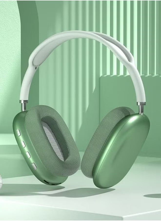 P9 - P9 Wireless Bluetooth Headset Pure Stereo Sound Support Memory Card, Green - Image 1