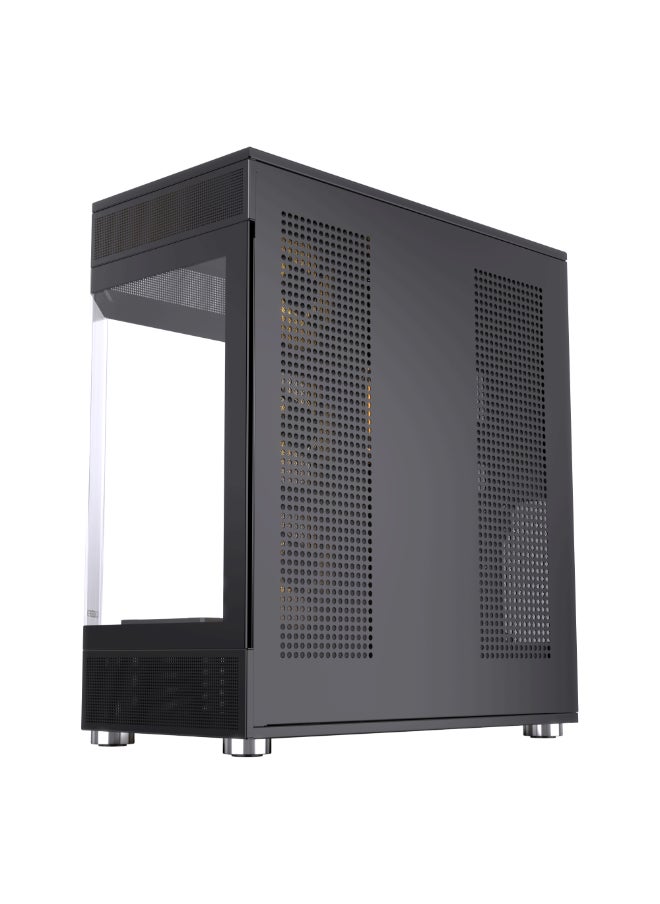 Generic - ACEGEEK Icecube Broad View Design Dual Side Full Tempered Glass ATX Case, High Transparency & Compatibility ATX Version, Supports ITX/M-ATX/ATX Motherboards (451x285x498mm) | Black - Image 1