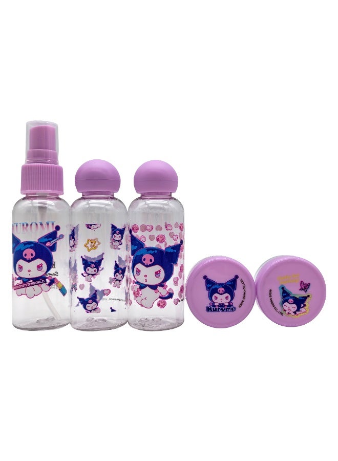 سانريو مجموعة زجاجات ديزني وسانريو كورومي للسفر بسحاب - Image 1