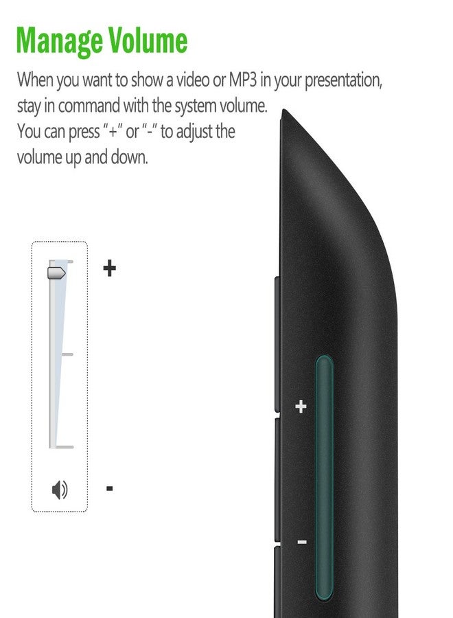DinoFire USB Rechargeable RF 2.4 GHz Green Light Presentation Remote, Powerpoint Clicker Wireless Presenter Presentation Clicker Slide Advancer for Mac/Keynote/PC/PPT - Image 5