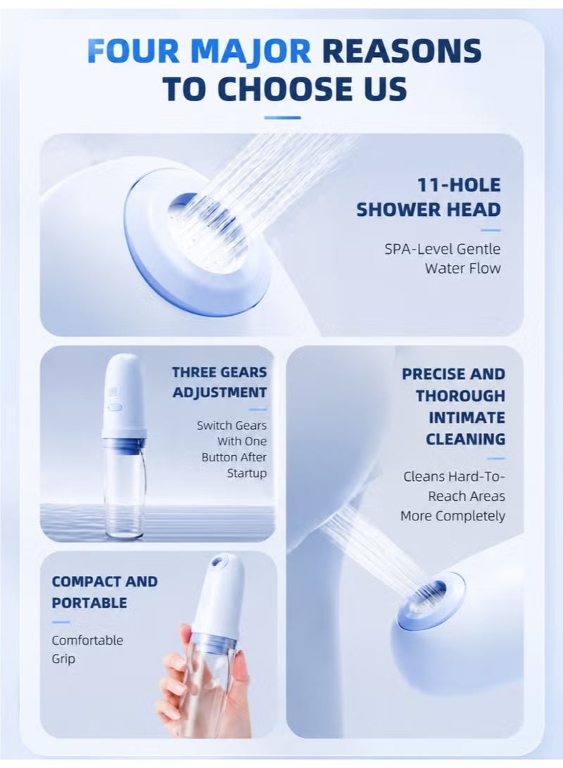 Portable Electric Bidet Sprayer Travel Shattaf, USB Rechargeable, 11 Nozzle Gentle Spray, 500mAh - Image 5