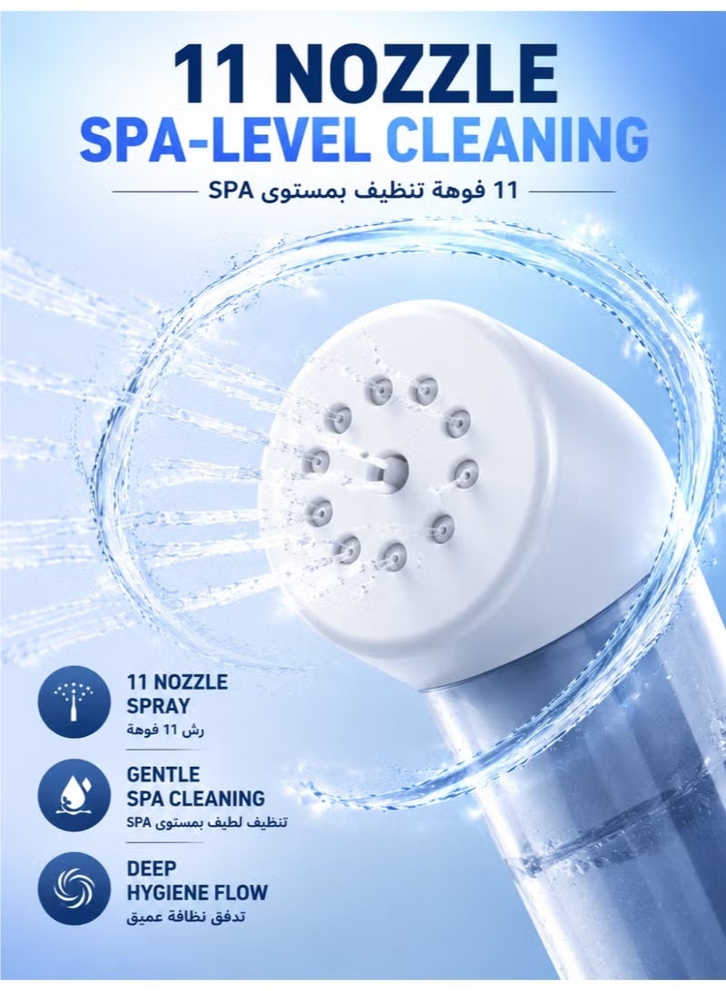 Portable Electric Bidet Sprayer Travel Shattaf, USB Rechargeable, 11 Nozzle Gentle Spray, 500mAh - Image 2