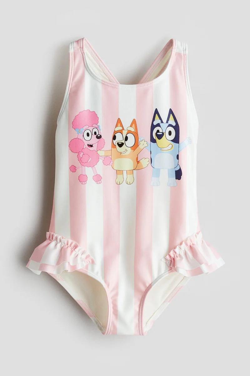 اتش اند ام Printed flounce-trimmed swimsuit